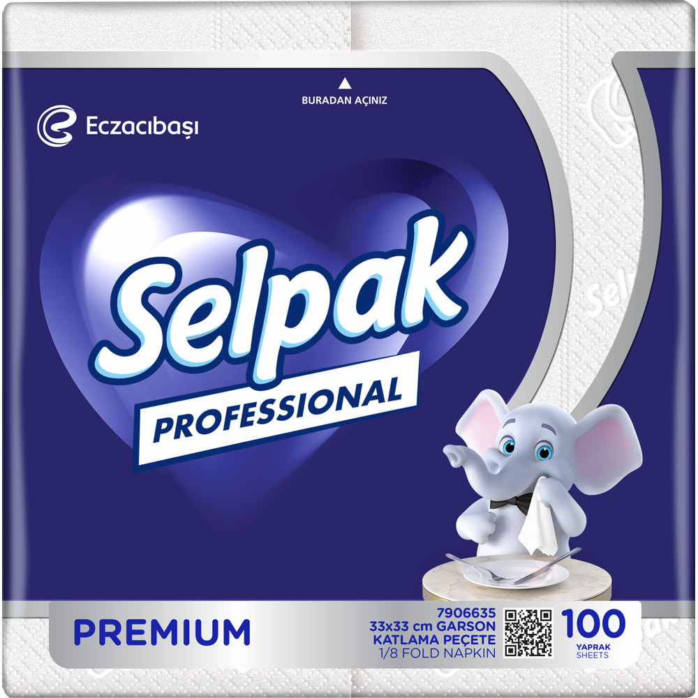 Selpak Professional 1/8 Fold Napkin 33x33 100